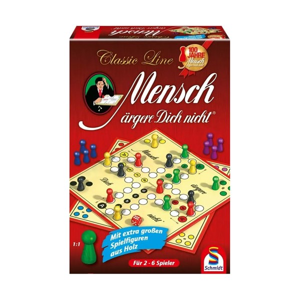 Merc Brettspiel Mensch ärgere dich nicht gr. Figur Classic Line mit großen Spielfiguren - Schmidt Spiele 49085 - (Spielzeug / Merch Brett-/Kartenspiele, Puzzle)