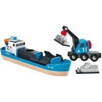 BRIO Containerschiff mit Kranwagen  33534 - BRIO 33534 -...