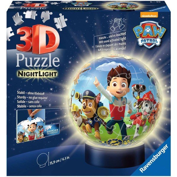 RAV Puzzle-Ball 3D Nachtlicht Paw Patrol  118427 / 72 Teile - Ravensburger 118427 - (Spielwaren / Puzzle)