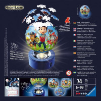 RAV Puzzle-Ball 3D Nachtlicht Paw Patrol  118427 / 72 Teile - Ravensburger 118427 - (Spielwaren / Puzzle)