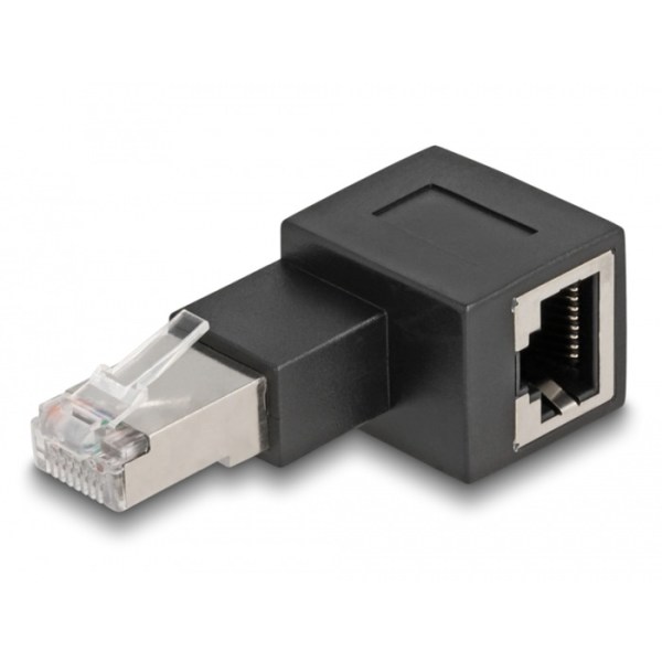 DeLOCK RJ45 Stecker zuRJ45 Buchse Cat.6A  87864 /nach rechts gewinkelt - DeLOCK 87864 - (PC Zubehoer / Kabel / Adapter)