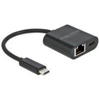 DeLOCK USB-C Adap.>Gigabit LAN+PW     bk  LAN...