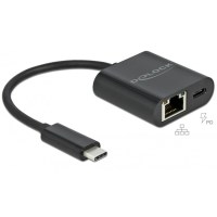 DeLOCK USB-C Adap.>Gigabit LAN+PW     bk  LAN...