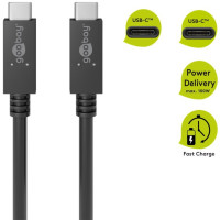 goobay Kabel USB-C/Cv3.2 PD 100W bk 1,0m  49254 - Goobay 49254 - (PC Zubehoer / Kabel / Adapter)