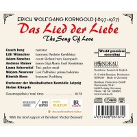 Erich Wolfgang Korngold (1897-1957): Das Lied der Liebe -   - (CD / Titel: # 0-9)