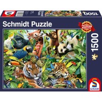 SSP Puzzle Kunterbunte Tierwelt     1500  57385 - Schmidt...