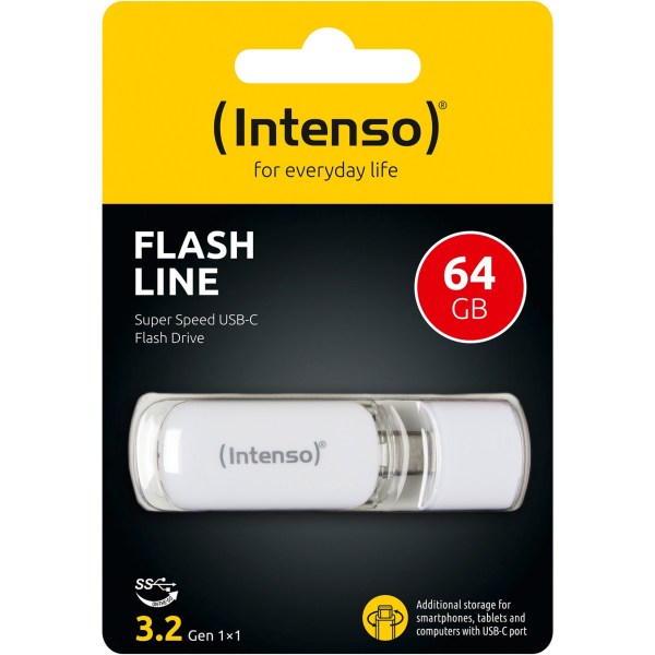 Intenso USB  64GB FLASH LINE      wh 3.1  Interface USB-C 3.1 Gen 1 - Intenso 3538490 - (PC Zubehoer / Speicher)