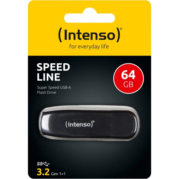 Intenso USB  64GB SPEED LINE      bk 3.0  Interface USB 3.2 Gen 1 - Intenso 3533490 - (PC Zubehoer / Speicher)