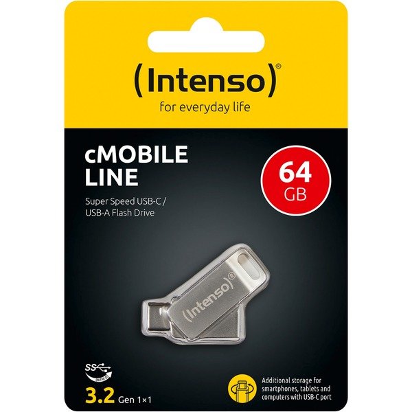 Intenso USB  64GB cMOBILE LINE    sr 3.0  Interface USB-A/USB-C 3.2 Gen 1 - Intenso 3536490 - (PC Zubehoer / Speicher)