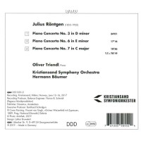 Julius Röntgen (1855-1932) - Klavierkonzerte Nr.3,6,7 -   - (CD / K)