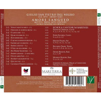 Giulio San Pietro de Negro (17. Jahrhundert) - Motetten - "Amore Langueo" -   - (CD / Titel: A-G)