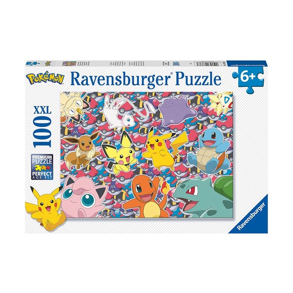 Merc  Puzzle Pokemon Bereit zu kämpfen 100 Teile  Ravensburger - Ravensburger 13338 - (Spielzeug / Merch Brett-/Kartenspiele, Puzzle)