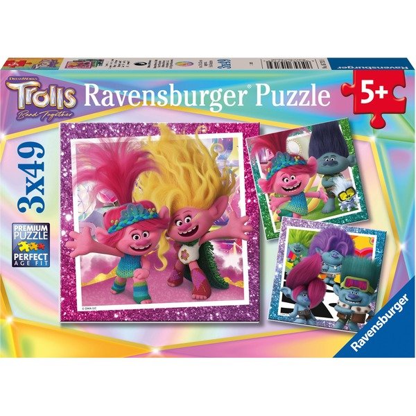 Kinderpuzzle Trolls 3 (3x 49 Teile) - Ravensburger 5713 - (Spielwaren / Puzzle)