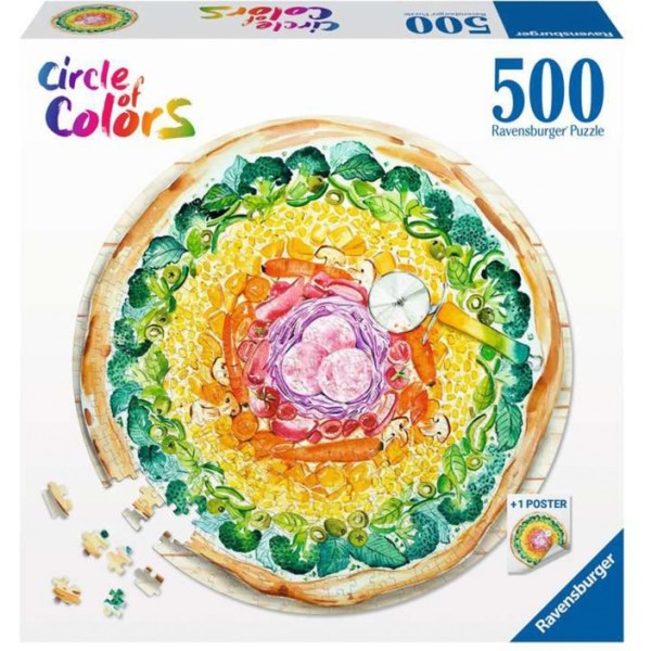 Puzzle Circle of Colors Pizza (Teile: 500) - Ravensburger 17347 - (Spielwaren / Puzzle)