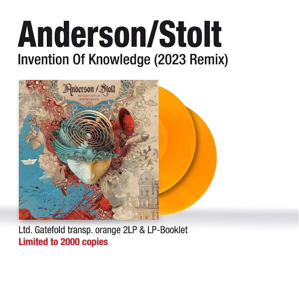 Anderson/Stolt (Jon Anderson & Roine Stolt): Invention Of Knowledge (2023 Remix) (remastered) (180g) (Limited Edition) (Transparent Orange Vinyl) - Inside Out  - (LP / I)