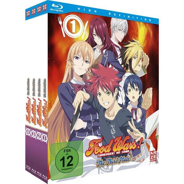 Food Wars! - Staffel #3  GA (BR) Third Plate  Gesamtausgabe, 4Disc, Bundle - AV-Vision  - (Blu-ray Video / Anime)