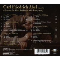 Carl Friedrich Abel (1723-1787): Sonaten für Viola da Gamba & Bc Nr.1-6 -   - (CD / S)