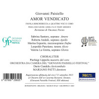 Giovanni Paisiello (1740-1816): Amor Vendicato -   - (CD...