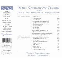 Mario Castelnuovo-Tedesco (1895-1968): Lieder &...