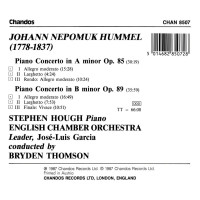 Johann Nepomuk Hummel (1778-1837): Klavierkonzerte op.85 & 89 -   - (CD / K)