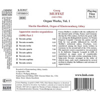 Georg Muffat (1653-1704): Orgelwerke Vol.1 -   - (CD / O)