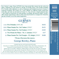 Ivor Gurney (1890-1937): Klaviersonaten Nr.1-3 -   - (CD...