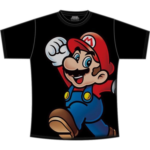 Nintendo Schwarzes Super Mario T-Shirt - Super Mario TS022630NTN - (T-shirts and Tops / Short Sleeved T-shirts)