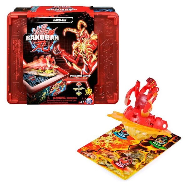 Bakugan 2023 Baku-Tin mit Special Attack Mantid (mit Aufbewahrungsbox, Actionfigur und Sammelkarten) - Spinmaster 6067046 - (Spielzeug / Geschicklichkeits- und Funktionspielzeug)