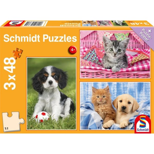 Meine liebsten Haustierbabys (3x 48 Teile) - Schmidt Spiele 56361 - (Spielwaren / Puzzle)