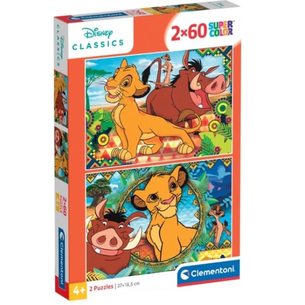 Kinderpuzzle Supercolor - Disney Der König der Löwen (2x 60 Teile) - Clementoni 21604 - (Spielwaren / Puzzle)