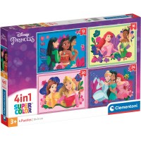 Supercolor 4 in 1 - Disney Princess (4 Puzzle (12-24 Teile)) - Clementoni 21517 - (Spielwaren / Puzzle)