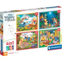 Supercolor 4 in 1 - Disney Winnie the Pooh (4 Puzzle...