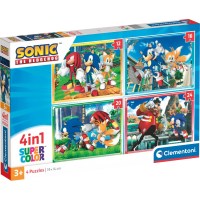 Supercolor 4 in 1 - Sonic (4 Puzzle (12-24 Teile)) -...