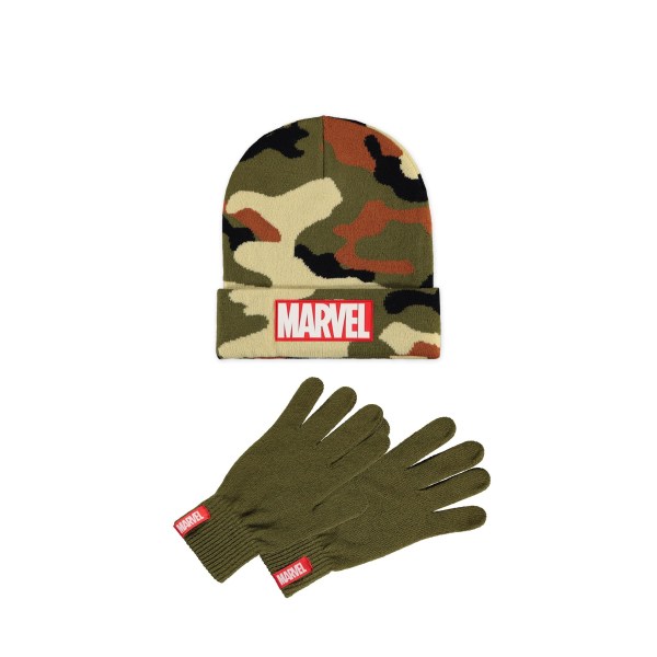 Marvel - Mens Core Logo Giftset (Beanie & Knitted Gloves)