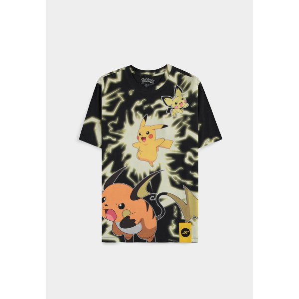 Pokémon T-Shirt Mirage AOP Pikachu Lightning Größe XL