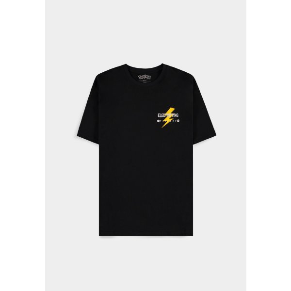 Pokemon T-Shirt Black Pikachu Electrifying Line-art Size XXL