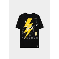 Pokemon T-Shirt Black Pikachu Electrifying Line-art Size XXL