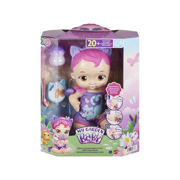 Mattel - My Baby Garden Snack And Snuggle Baby Kitten Doll Purple / from Assort - Mattel  - (Spielwaren / Dolls)