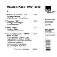 Mauricio Kagel (1931-2008): Improvisation ajoutee für Orgel & Chor