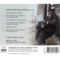 Johannes Brahms (1833-1897): Sonaten für Violine & Klavier Nr.1-3