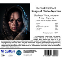 Richard Blackford: Songs of Nadia Anjuman