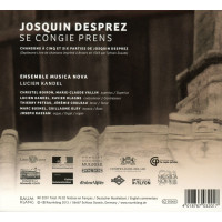 Josquin Desprez (1440-1521): Chansons - Se Congie Prens"