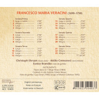 Francesco Maria Veracini (1690-1768): Sonaten Nr.1-6 f.Flöte & Bc