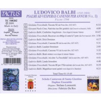 Ludovico Balbi (1545-1604): Psalmi Ad Vesperas Canendi Per Annum Vol.2