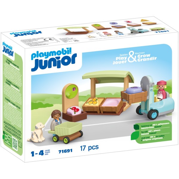 71691 Junior: Bio-Marktstand & Gabelstapler - Playmobil 71691 - (Spielzeug / Konstruktionsspielzeug)