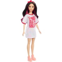 Barbie Fashionistas-Puppe mit weißem T-Shirt-Kleid