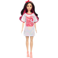 Barbie Fashionistas-Puppe mit weißem T-Shirt-Kleid