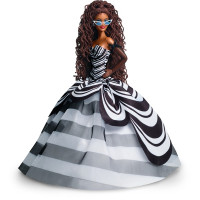 Barbie Signature Sammelpuppe zum 65. Jubiläum mit braunen Haaren und schwarz-weißer Robe - Mattel HRM59 - (Spielzeug / Spielfigur)