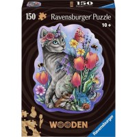 Wooden Puzzle Frühlingskatze (150 Teile)