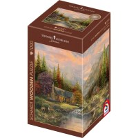 Holzpuzzle Thomas Kinkade Studios: Bergkulisse mit Bach...